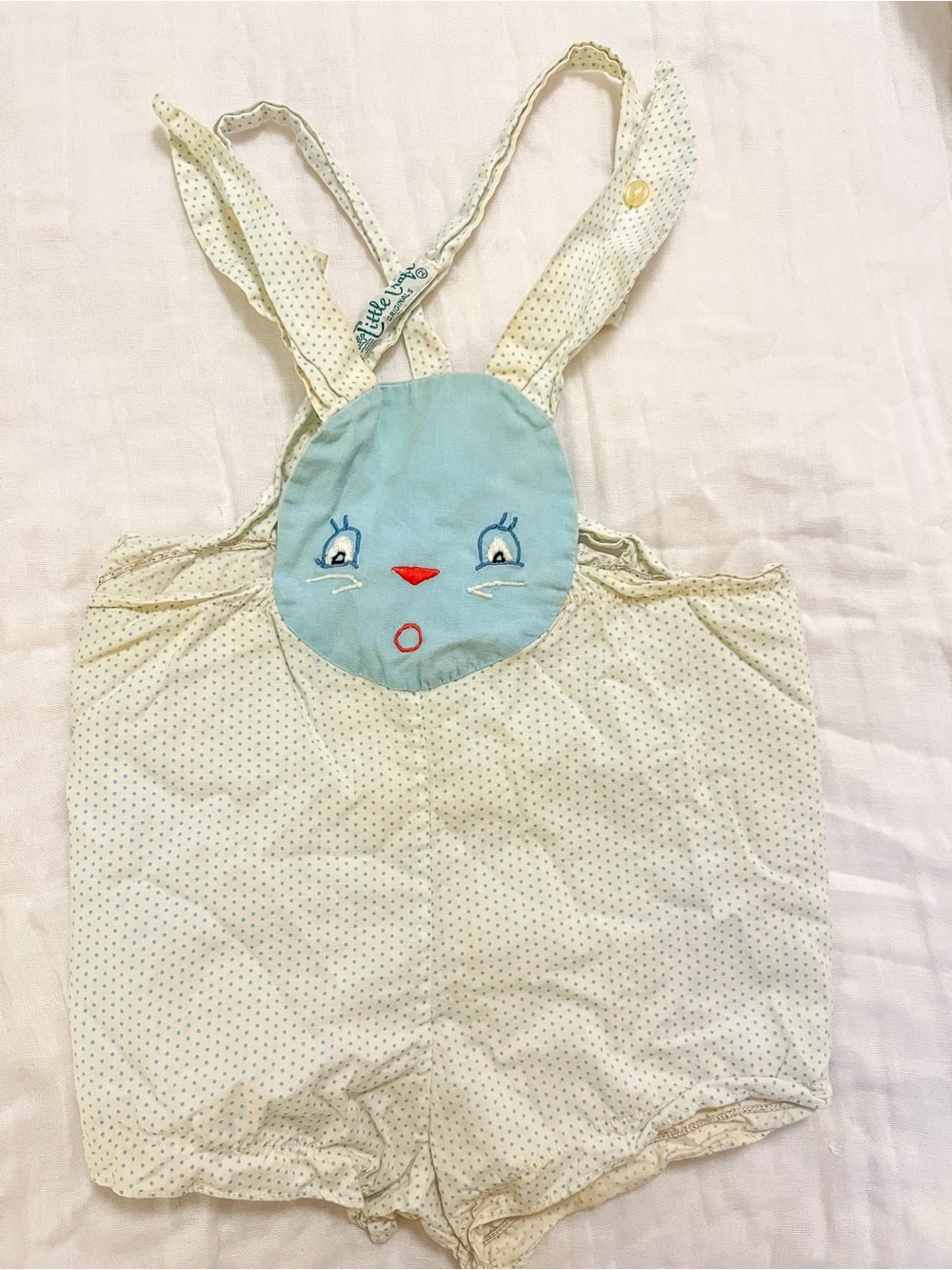 Vintage Blue Bunny Romper